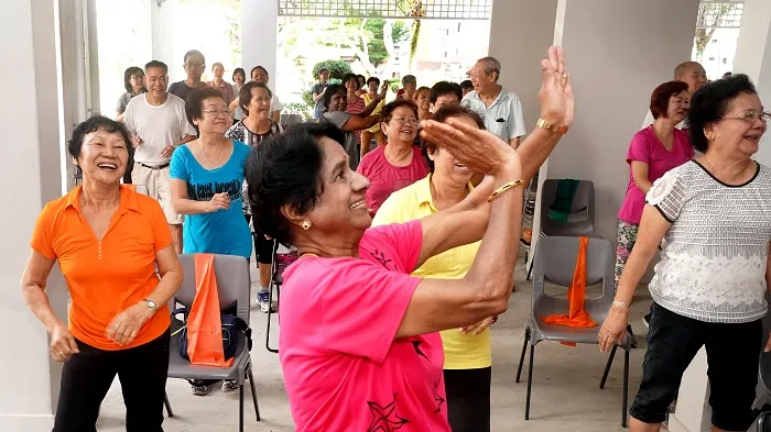 Mdm Saravasthy enjoying a strength training session